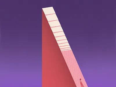 The struggle is real concept epic illustration loneliness staircase stairs struggle vector