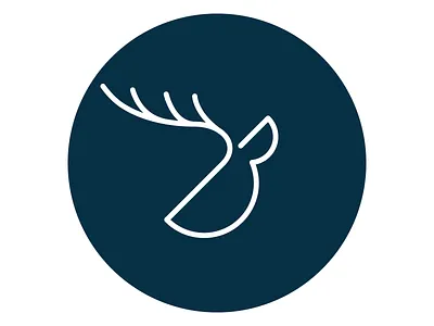 Bijeli jelen logo antlers buck deer line