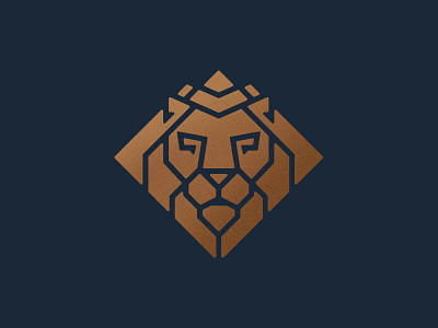 LEO 6 animals badge branding cat geometric illustration lion logo mark navy rose gold thicklines