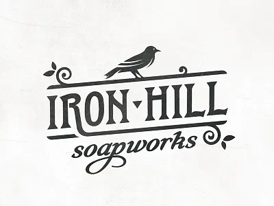 Iron Hill Soap Company bird hill iron leaf lockup logo soap typography vintage