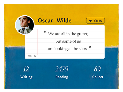 Writer info #dailyui class daily follow info mobile ui wilde writer