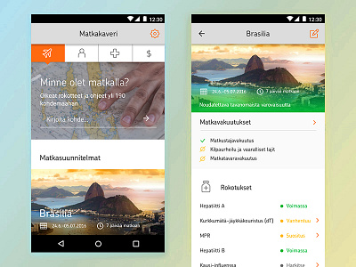 Travel Insurance app - Concept concept helsinki op ui