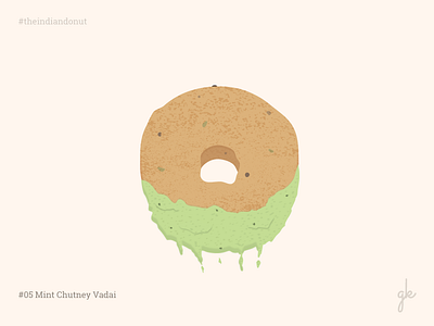 #05 Mint chutney Vadai 30days challenge chutney food illustration india indian mint south vadai