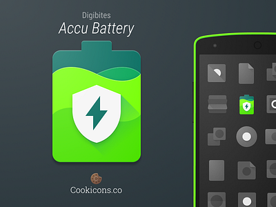 Accu Battery Product Icon android app app icon battery icon material design