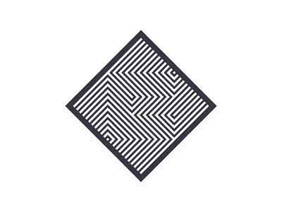 C brand c logo mark maze moire square typography