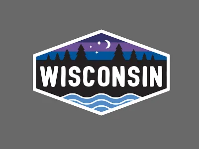 Wisconsin Woods & Water Badge adventure badge brand hat logo outdoors patch wisconsin
