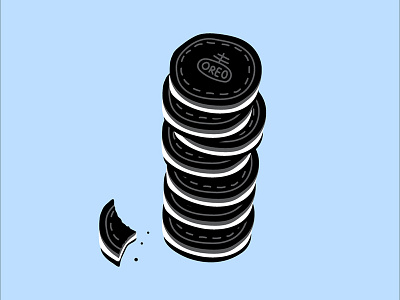 Stack of Oreos blue cookies food food illustration oreo oreos snacks yum