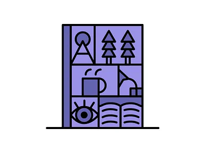 Places To Stay Inspired book coffee editorial eye icon icons illustration nature thick trees