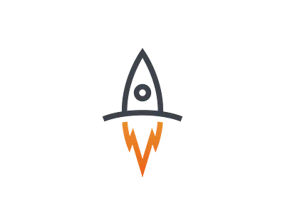Rocket blastoff fire flame horizon icon logo rocket spaceship