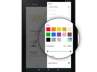 Bonagora POS for iOS - Showroom Filters android b2b bonagora design furniture home home décore home fashion house shopping ui ui design