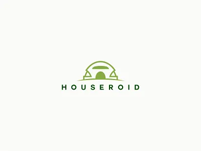 Houseroid android artificial comfort developer house logo modern nature real estate robotic