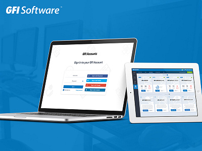 GFI Accounts Log in and Products dashboard log in login product sign up ui user interface ux web design website