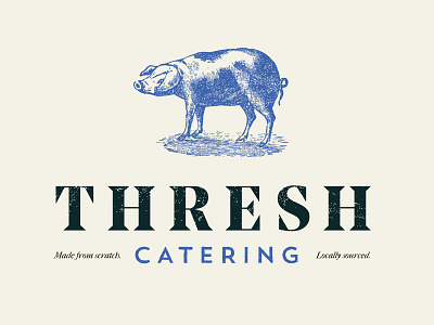 Thresh Catering Brand agriculture branding catering cooking farming food jt grauke line drawing pig