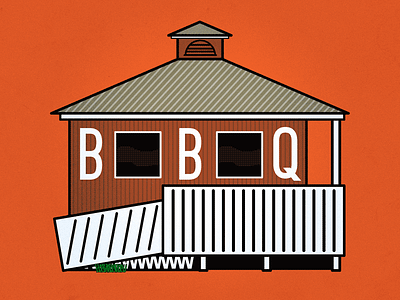 Moe's BBQ alabama bbq flat florabama florida illustration minimal architecture moes orange beach