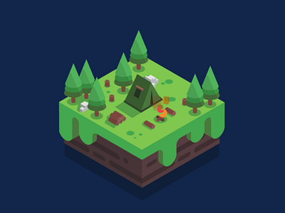 Isometric Campsite 2d campsite isometric scene