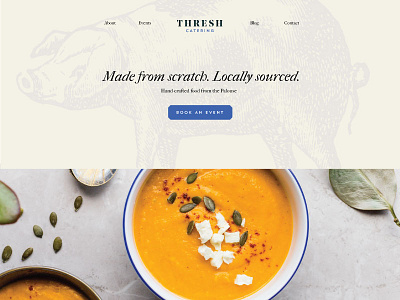 Thresh Web catering hero jt grauke landing page local pig thresh ui website