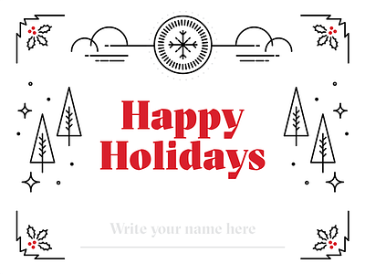 Holiday Party - Name Tag christmas holiday illustration name tag