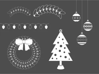 It's Beginning To Look A Lot Like… assets bauble christmas design illustration illustrator lights tree vector wreath