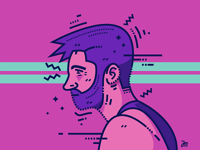 A bearded guy beard guy handsome illustration man person portrait profile vector