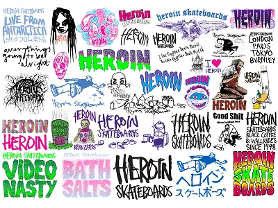 Heroin Logos hand drawn heroin skateboards logos sketchy.