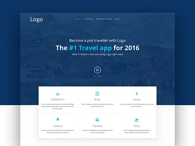 Landing Page Concept concept landing page travel app