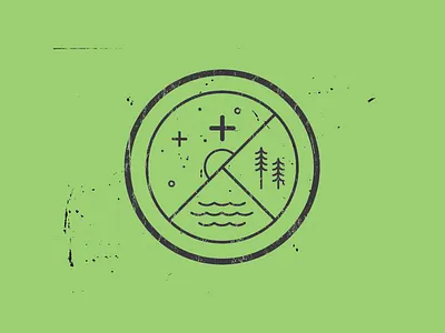 MPLS >> SEA badge lakes stamp stars texture trees