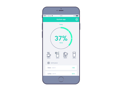 Hydrate App UI app color drink fit fitness glow neon ui kit water