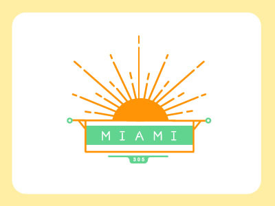 MIAMI 305 illustration miami sun type typography vector