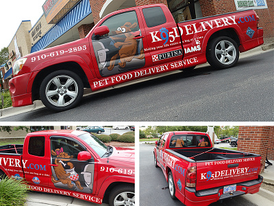 Pet Food Delivery Truck funny illustration truck wrap vehicle wrap