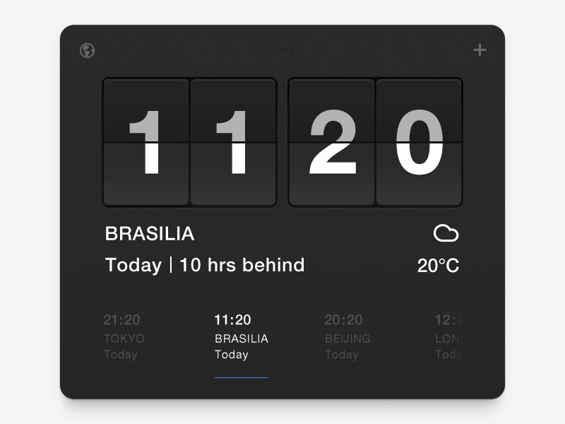 World Clock | @2x animation flip flip clock gif hours interface map minutes time vr weather world clock