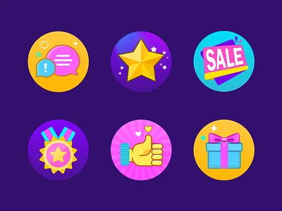 Icon with live.me badge gift icon like message sale star