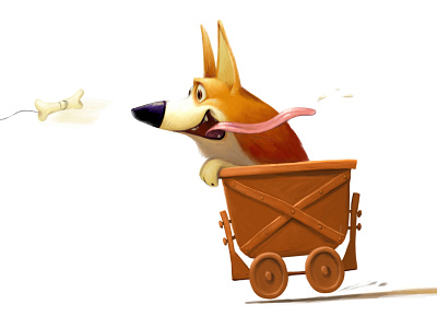 Never Give Up character design corgi dog