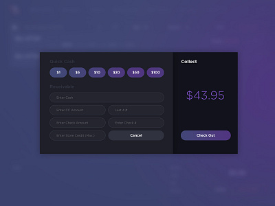 Popup form design button cash form input popup purple web app