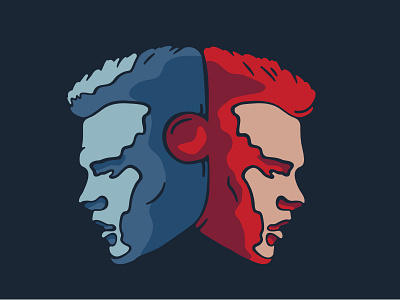 Connection audience colors connection effect electric face illustration man puzzle space vector