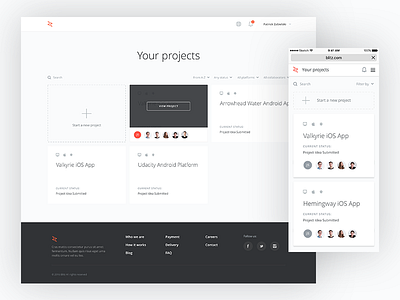 Udacity Blitz - Projects View app blitz dashboard interface mobile responsive udacity ui ux web