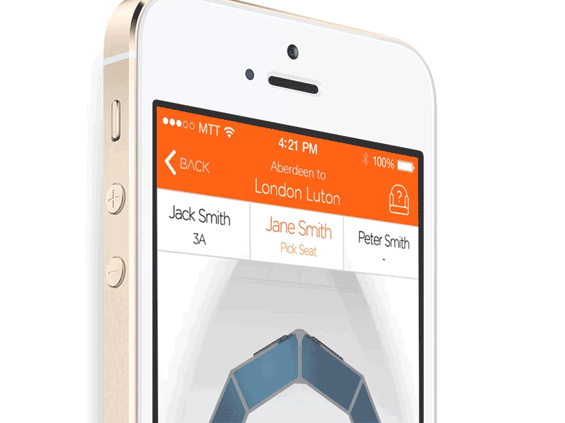 Seat Map Interaction app easyjet interaction ios iphone mobile seat map travel