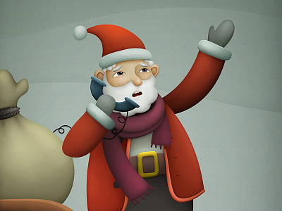 Worried Santa christmas game game assets hand drawn illustration intro ios ipad iphone mobile santa