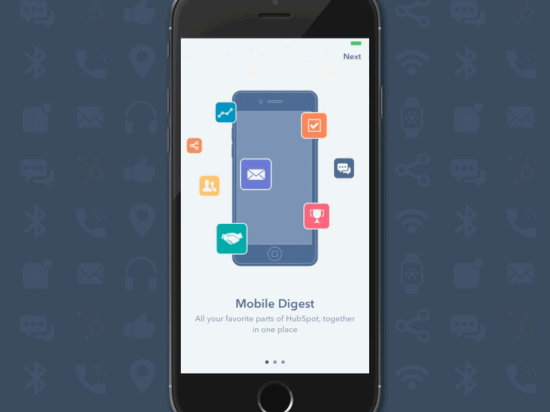 HubSpot Onboarding animation app ios iphone mobile onboarding