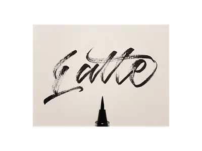 Latte brush calligraphy coffee goodtype handmade lettering typography