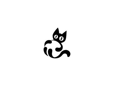 Black Cat animal ball black cat ears eyes kitten logo tail team weird