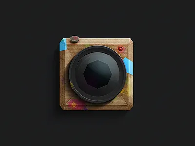Cardboard camera camera icon illustration mockup photo photography