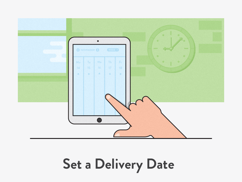 Set Date animation calendar date hand illustration