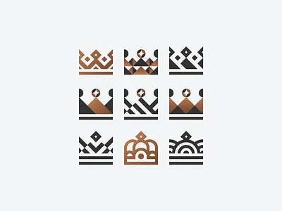 Crown Set branding crown geometry icon identity logo logotype luxury mark minimalism