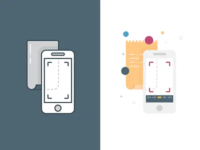 Photo Illustration add color empty state flat illustration iphone mobile outline phone photo placeholder web