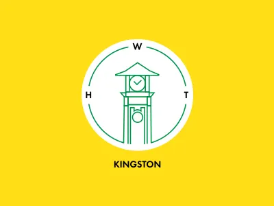 Kingston City Badge badge city clocktower half way tree hwt jamaica kingston logo owdesignz