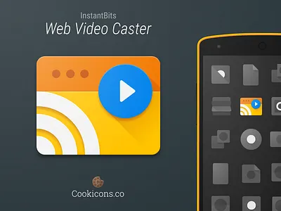 Web Video Caster Product Icon android app app icon cast icon material design video web