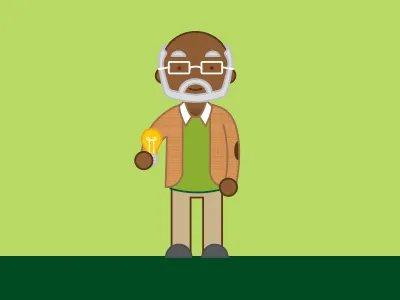 Professor Illustration bulb colorado csu energy green illustration man old sustainability