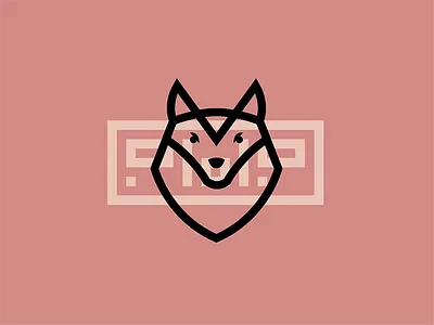 Wolf animal icon illustration line logo wolf