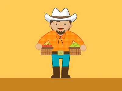 Farmer Illustration aggie agriculture colorado csu farmer food orange rancher
