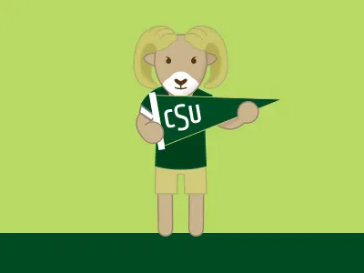Ram Illustration colorado csu gold green illustration mascot ram rams sports